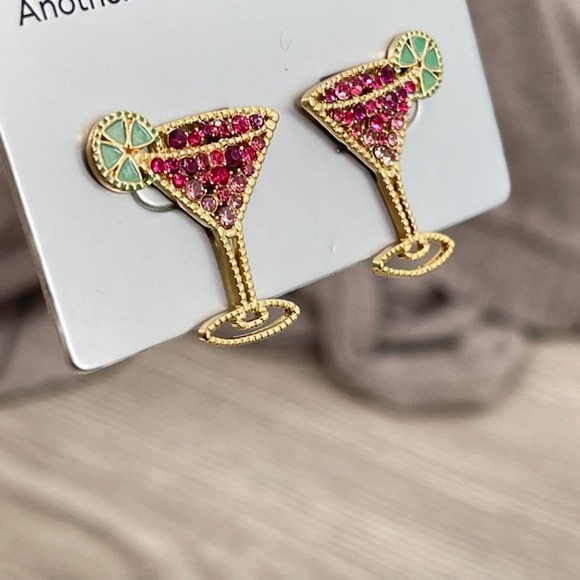 BAUBLEBAR Earrings Sugarflix Martini Cosmos Lime Glass Splash Of Cranberry NWT - Picture 3 of 10
